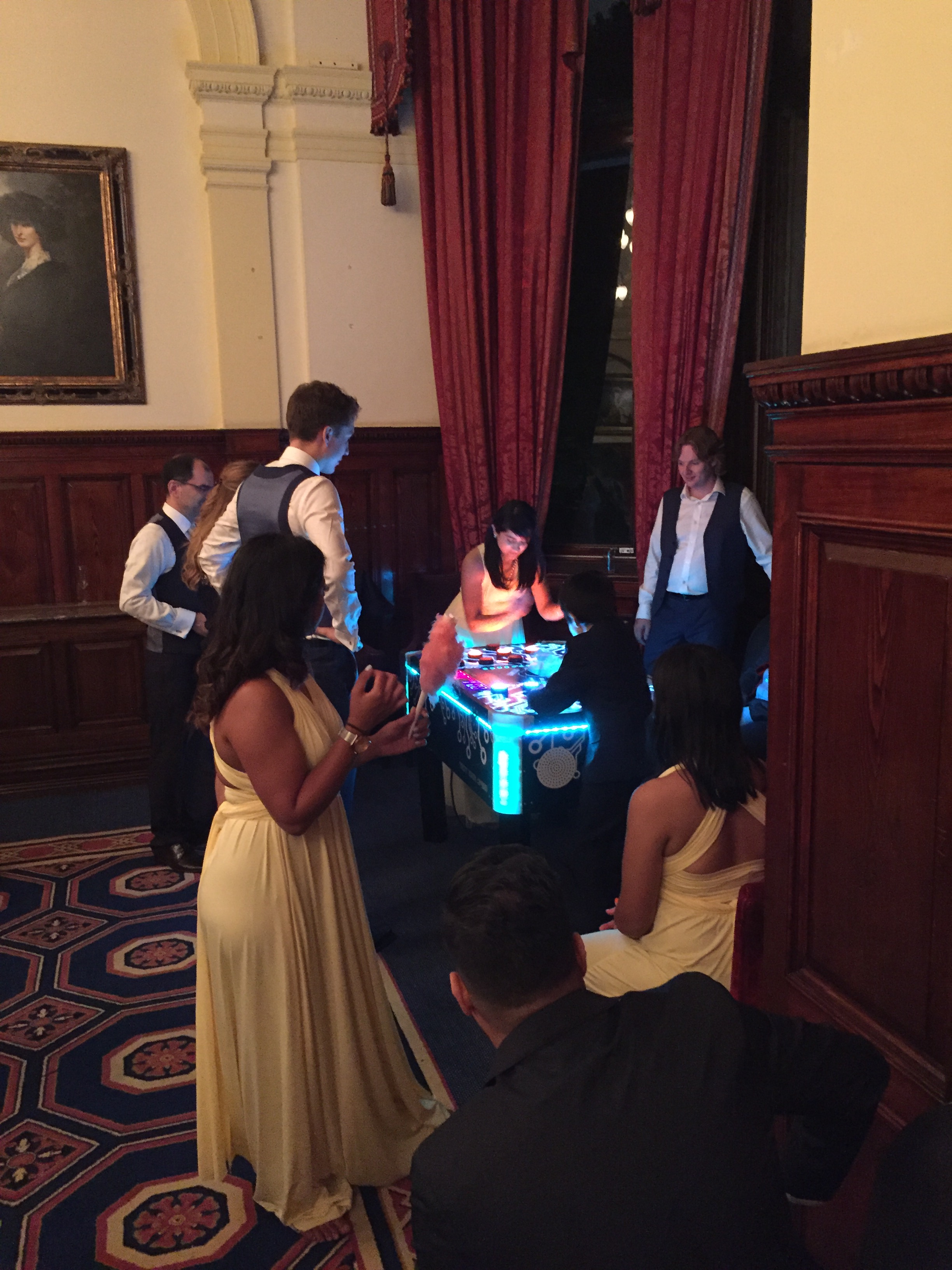 Electronic Competitive Games for Hire at an Indoor Wedding